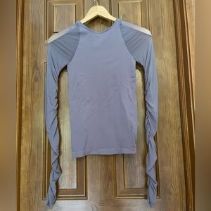 Free people intimately top with sheer mesh sleeves